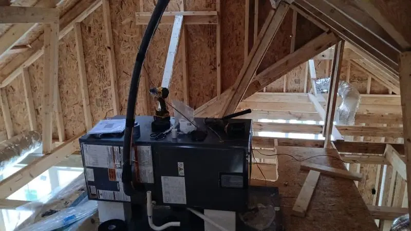 Air handler installed in new framing in a Savannah-area build
