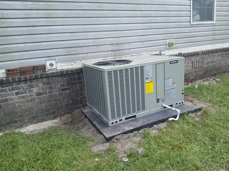 Package unit installed on a concrete pad in coastal Georgia